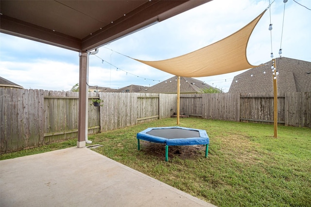 view of patio featuring a trampoline