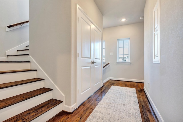 interior space featuring dark wood-type flooring