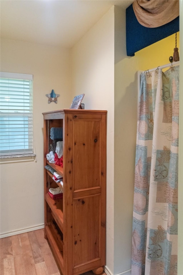 bathroom featuring hardwood / wood-style flooring