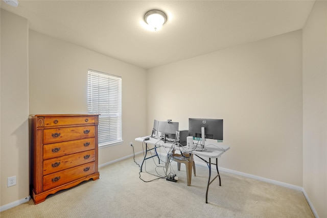 view of carpeted office space