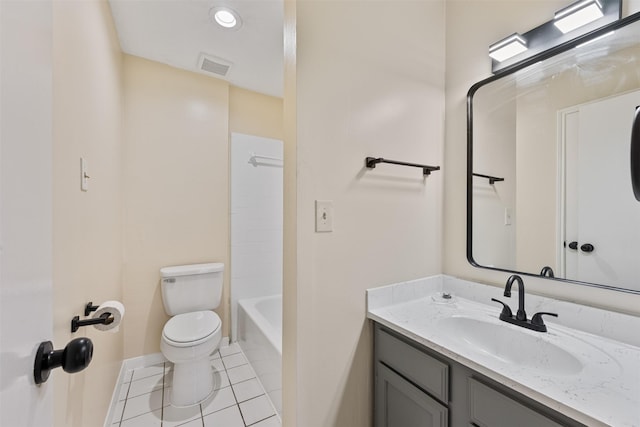 12406 S Rylander Cir, Houston, TX 77071 - bathroom with toilet, tile patterned floors, vanity, and baseboards