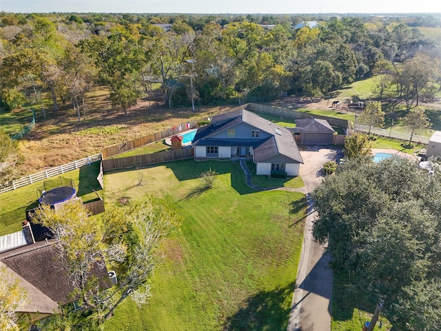 aerial view with a rural view