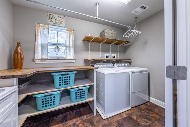 laundry room featuring washing machine and clothes dryer