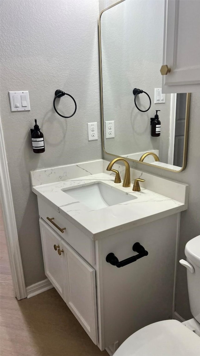 bathroom with toilet and vanity