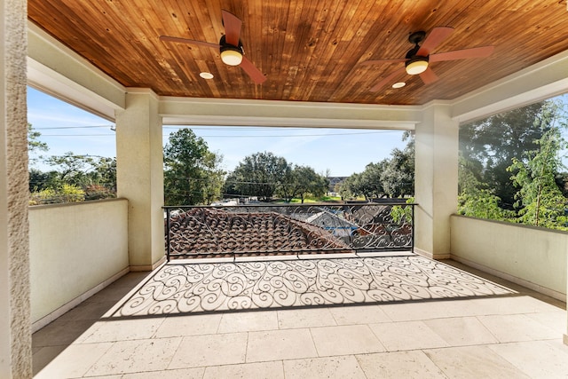 view of patio / terrace featuring ceiling fan