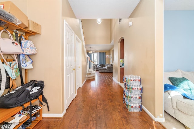 hall featuring hardwood / wood-style floors