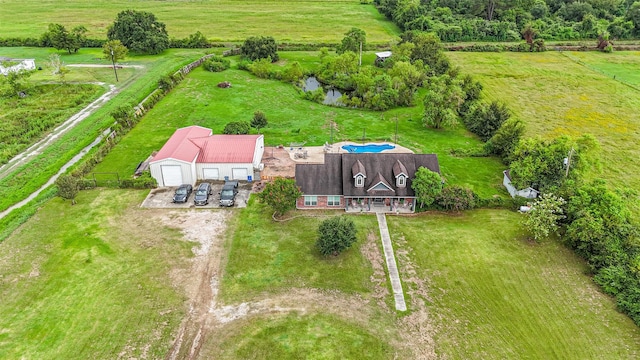 aerial view with a rural view