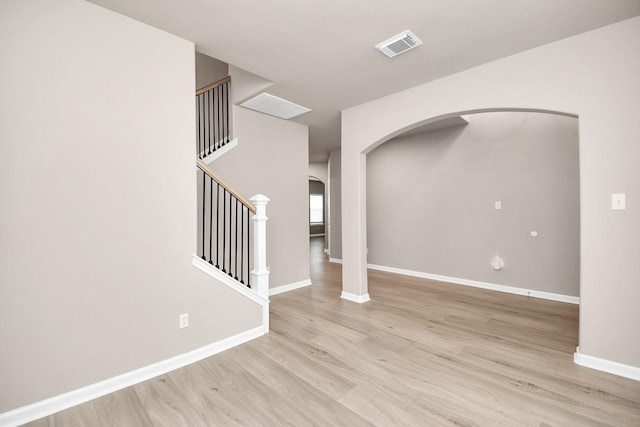 unfurnished room featuring light hardwood / wood-style flooring