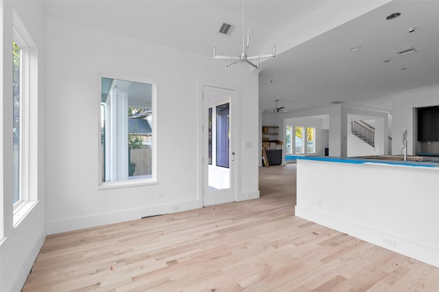 interior space featuring light hardwood / wood-style floors and plenty of natural light