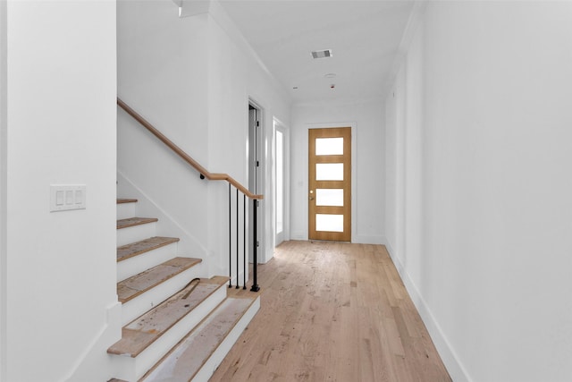 entrance foyer featuring light hardwood / wood-style flooring