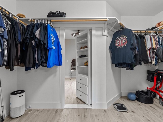 spacious closet featuring wood-type flooring