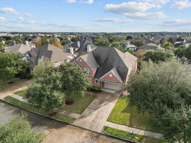 aerial view with a residential view