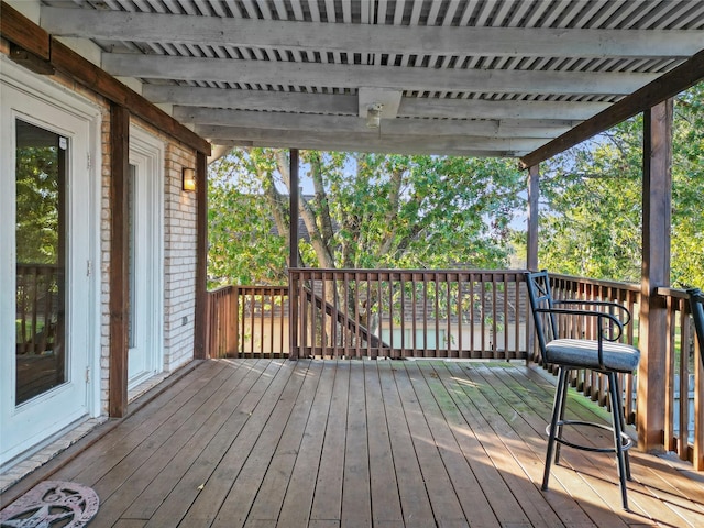 view of wooden deck