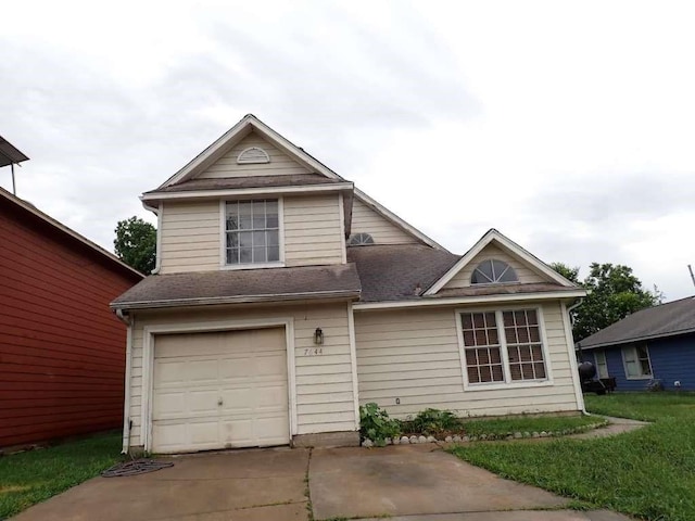 view of front property with a garage