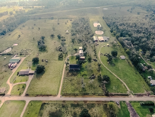 aerial view featuring a rural view