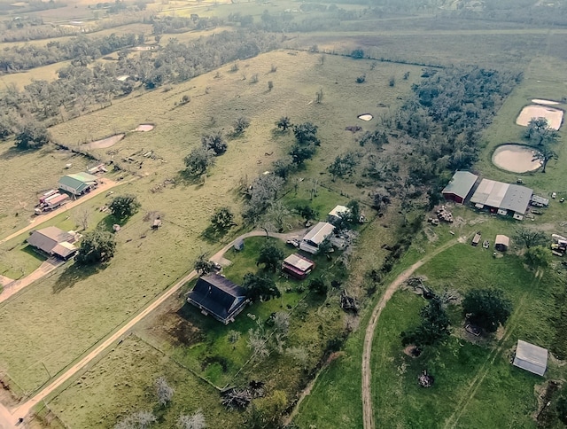 aerial view with a rural view