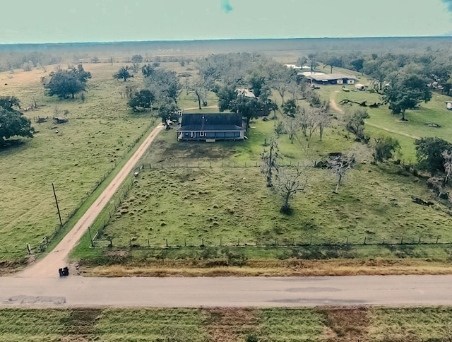 drone / aerial view with a rural view