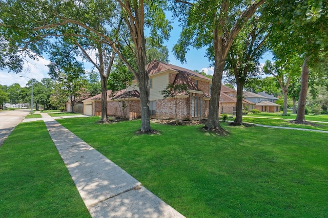 view of front of house with a front lawn