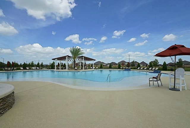 view of pool featuring a gazebo