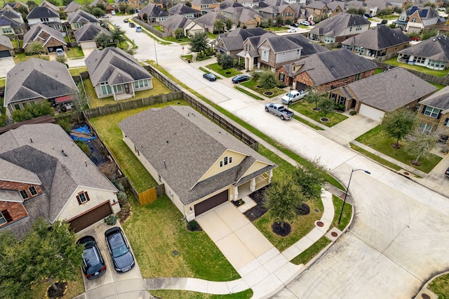 bird's eye view with a residential view