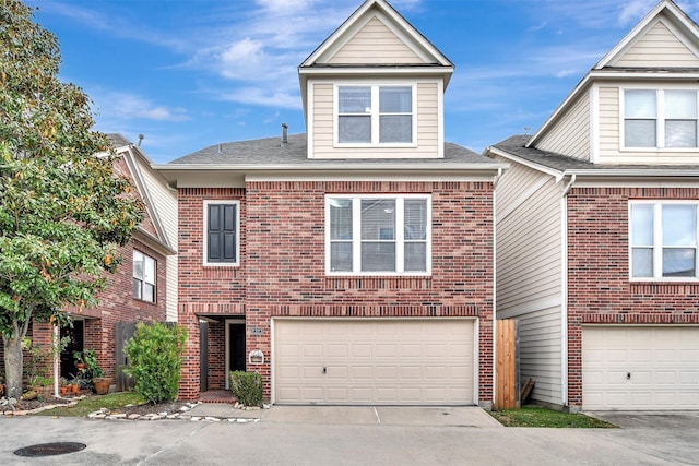 view of front of house with a garage