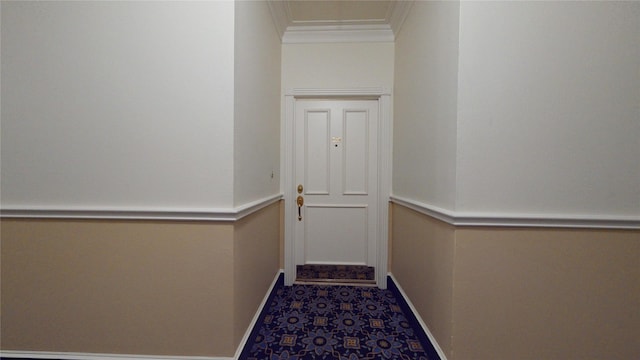 corridor with ornamental molding