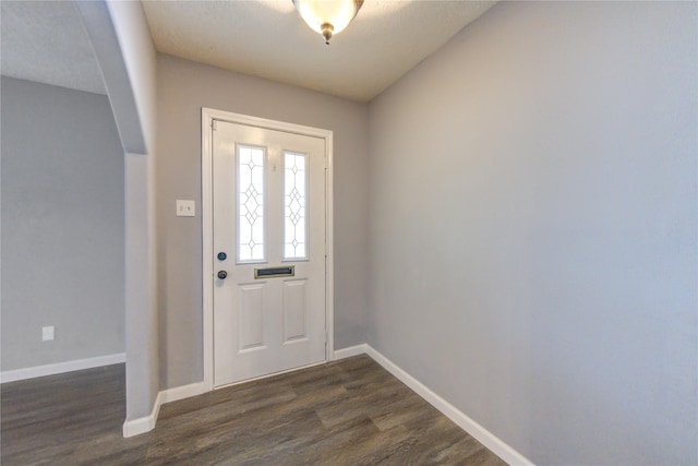 entrance foyer featuring dark hardwood / wood-style flooring