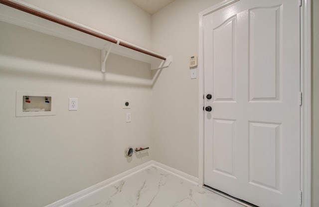 washroom featuring washer hookup, hookup for an electric dryer, and gas dryer hookup