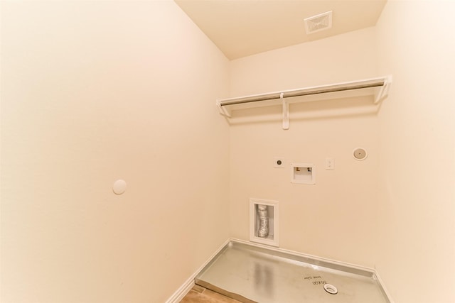 laundry area featuring electric dryer hookup, gas dryer hookup, and hookup for a washing machine