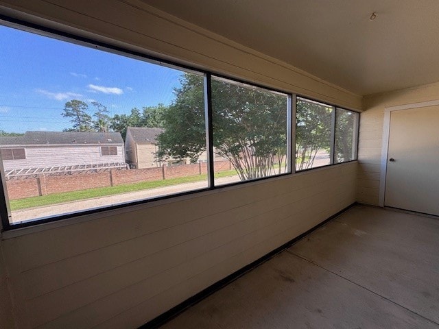 view of unfurnished sunroom