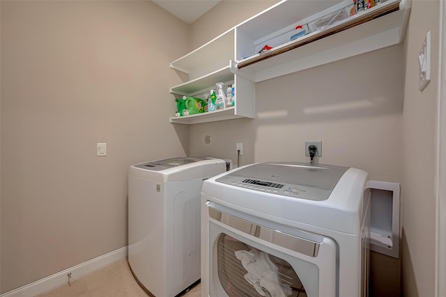 laundry area featuring washer and dryer