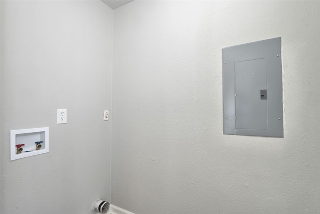 laundry area featuring hookup for a washing machine and electric panel