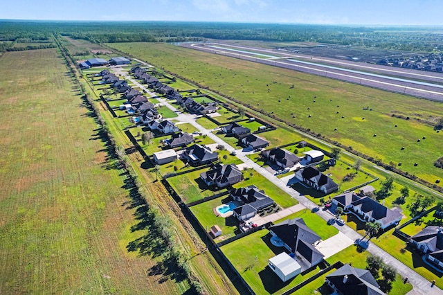 bird's eye view with a rural view