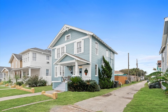 view of front of house with a front yard