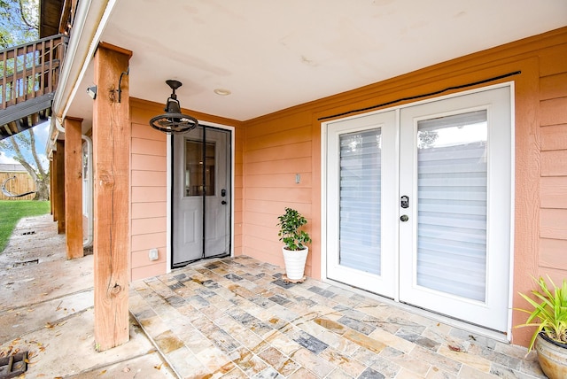 doorway to property with french doors