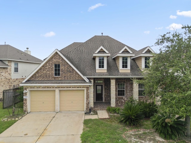 view of front facade with a garage