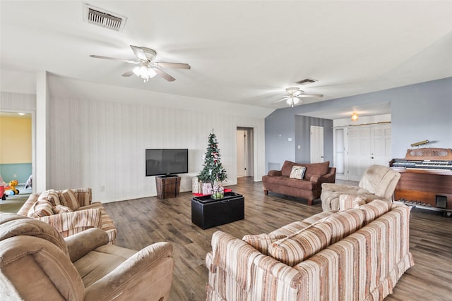 living room featuring hardwood / wood-style floors