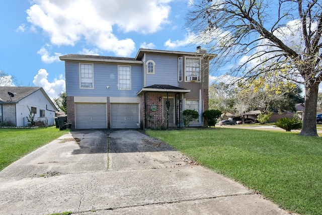 front of property featuring a garage and a front yard