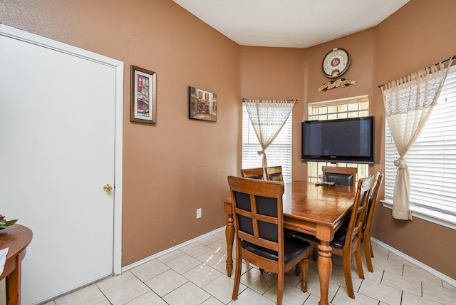 view of tiled dining area