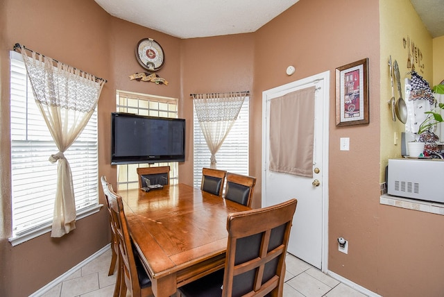 view of tiled dining room