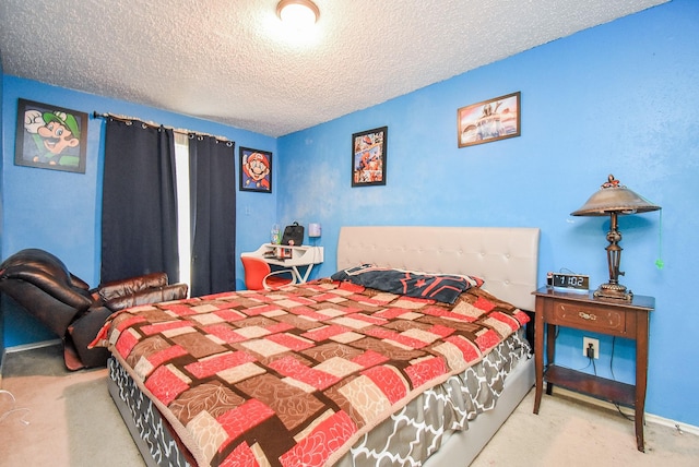 bedroom with a textured ceiling