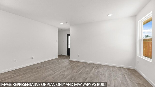 empty room featuring light wood-type flooring