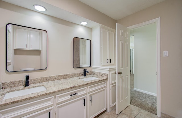 bathroom featuring vanity and tile patterned floors