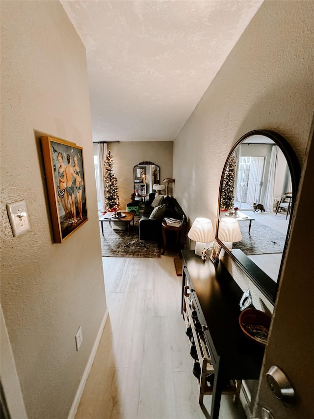 hall featuring wood-type flooring