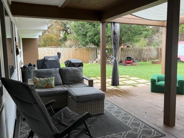 view of patio featuring an outdoor living space