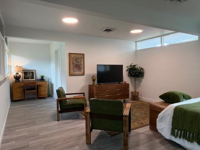 interior space with hardwood / wood-style flooring