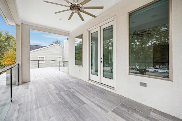 deck featuring ceiling fan