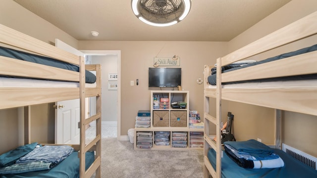 carpeted bedroom featuring french doors