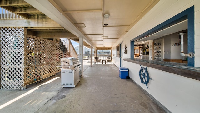 view of patio with area for grilling