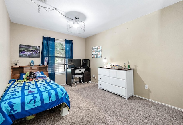 bedroom featuring carpet flooring